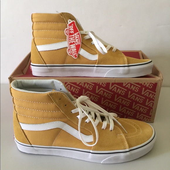 ochre and white vans